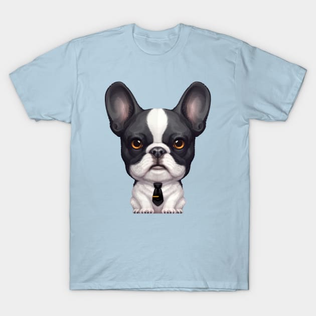 Brindle Pied French Bulldog Wearing a Tie T-Shirt by stonemask